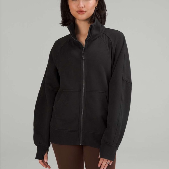 lululemon athletica Tops - Lululemon Scuba Oversized Funnel-Neck Full Zip Black XS/S